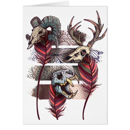 Horror Animal Curse Skeleton Skull Cards (Front)