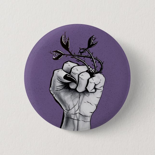 Horror Art Black Magic Ring Hand Dark Fantasy Button (Front)