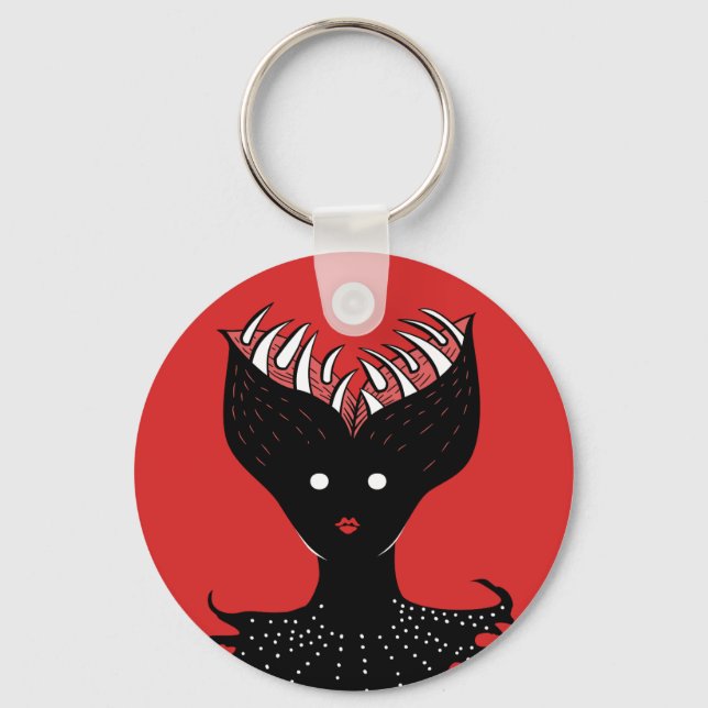 Horror Art Creepy Demon Monster Keychain (Front)