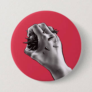 Horror Art Stabbed Fist Gothic Button