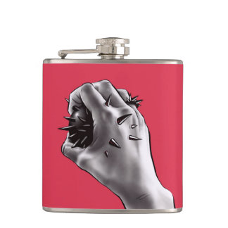 Horror Art Stabbed Fist Gothic Flask