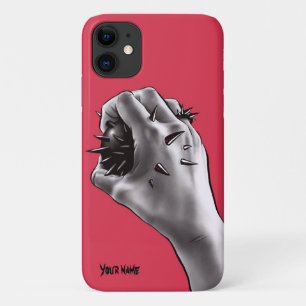 Horror Art Stabbed Fist Gothic Name iPhone 11 Case