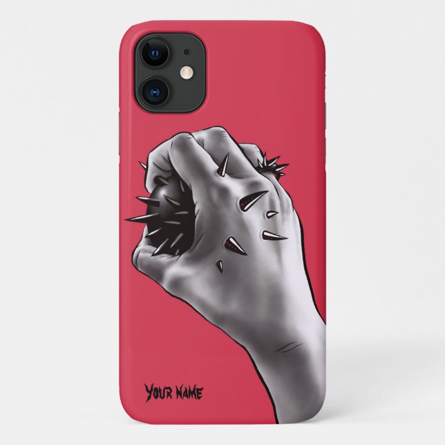 Horror Art Stabbed Fist Gothic Name Case-Mate iPhone Case (Back)