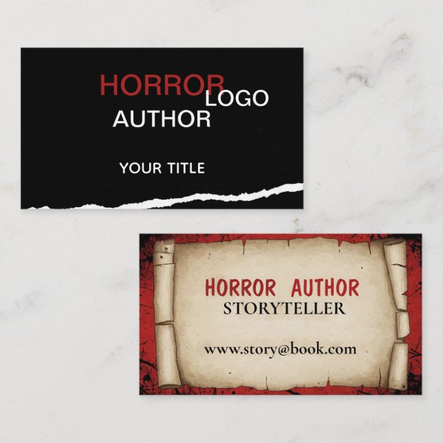 Horror Author Business Card (Front/Back)
