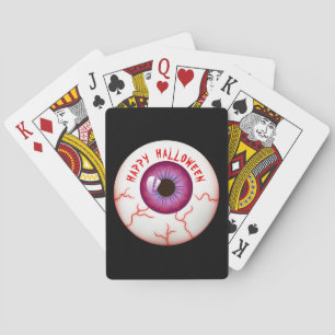 Horror Bloodshot Eyeball Happy Halloween Poker Cards