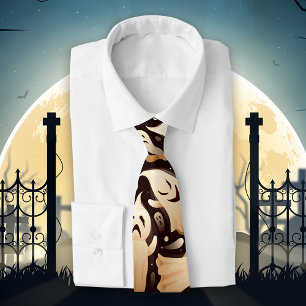 Horror Boo Ghost Halloween Pattern Neck Tie