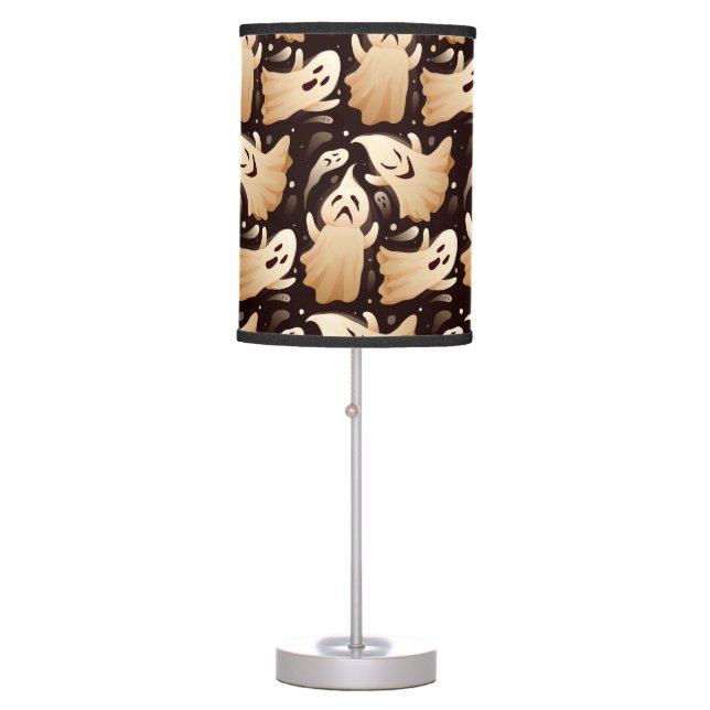 Horror Boo Ghost Halloween Pattern Table Lamp (Front)