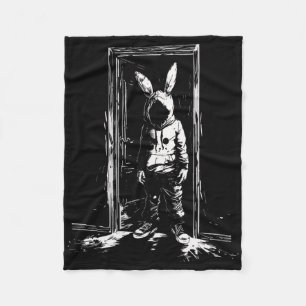 Horror Bunny Mask Man Rabbit Alt Goth Slasher Cree Fleece Blanket