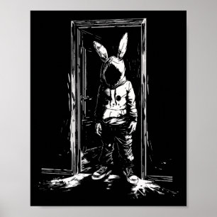 Horror Bunny Mask Man Rabbit Alt Goth Slasher Cree Poster