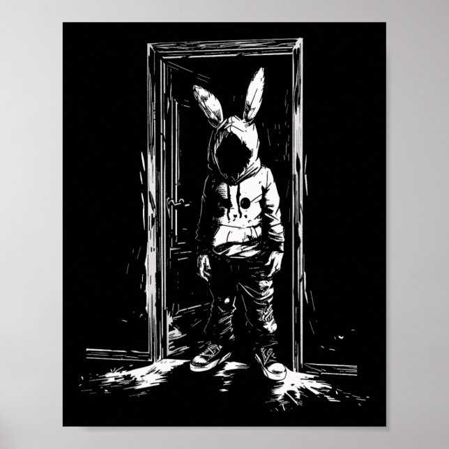 Horror Bunny Mask Man Rabbit Alt Goth Slasher Cree Poster (Front)