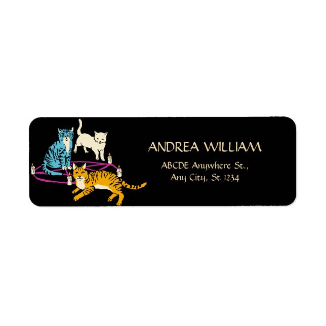 Horror cat cult halloween  label (Front)