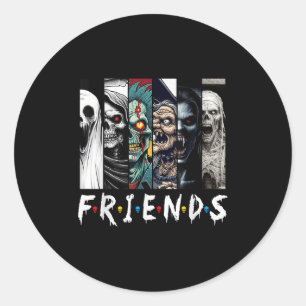 Horror Characters Friend Halloween Family Matching Classic Round Sticker