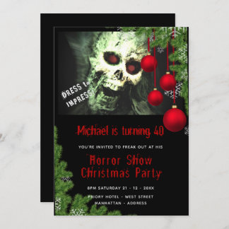 HORROR Christmas Party Invite Dead Creepy Zombies