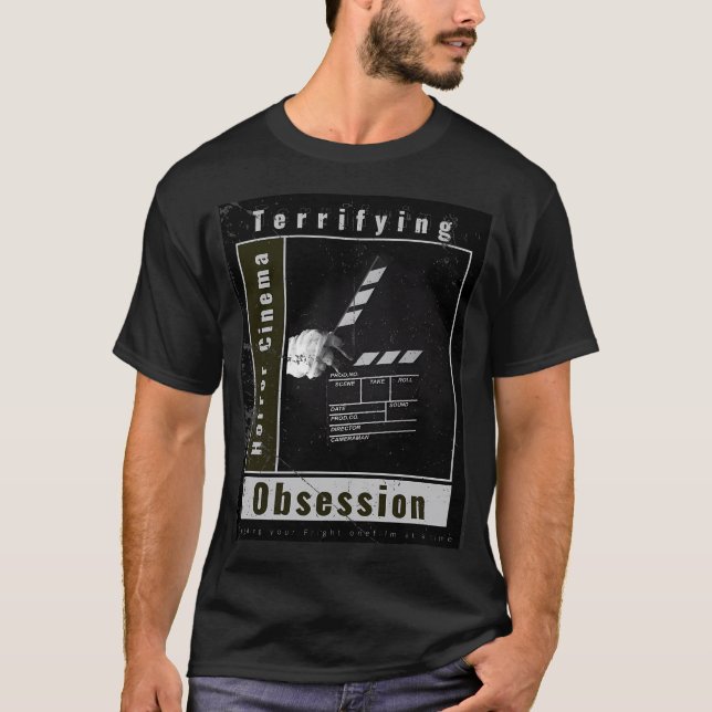 Horror Cinema Obsession Action T-Shirt (Front)