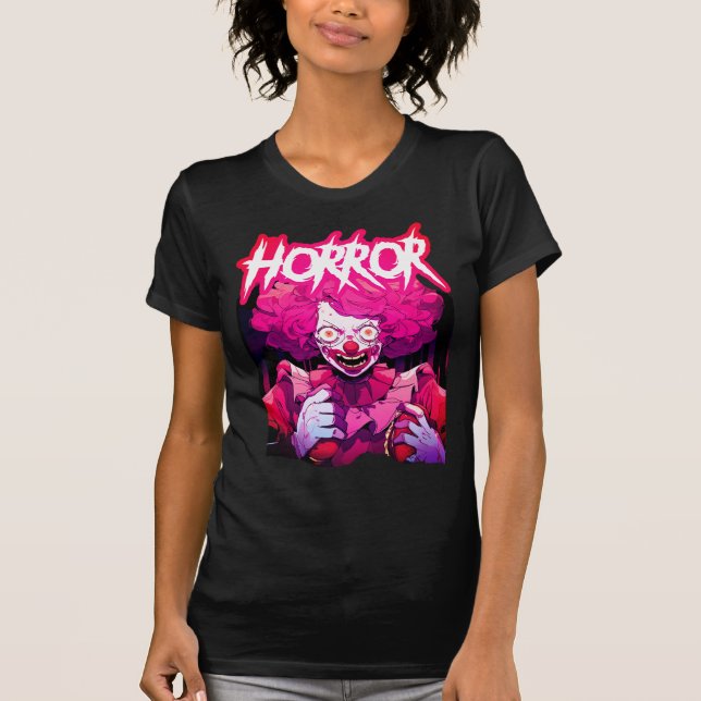 Horror Clown Pink T-Shirt (Front)