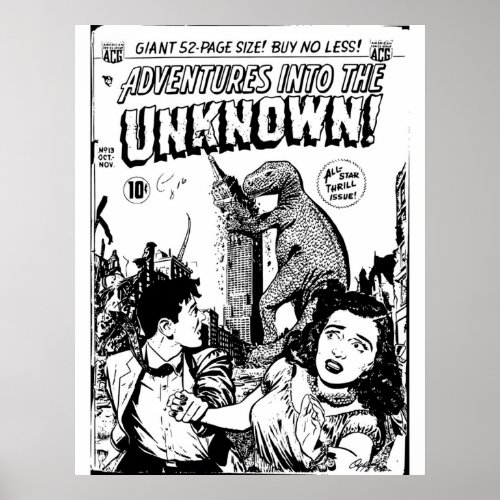 Horror Comic Book Cover Retro Vintage Volume 013 Poster