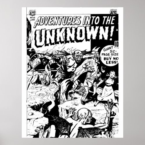 Horror Comic Book Cover Retro Vintage Volume 015 Poster