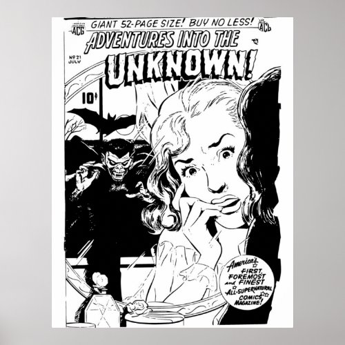 Horror Comic Book Cover Retro Vintage Volume 021 Poster