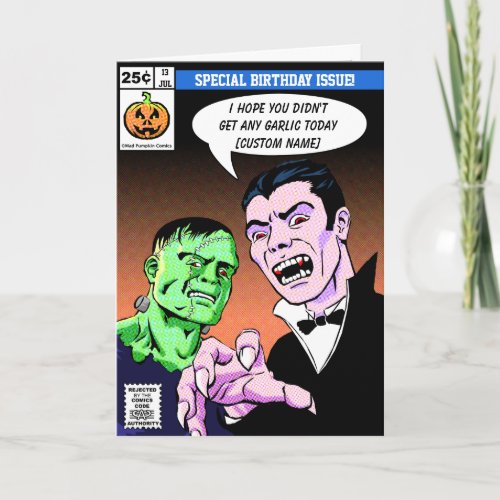 Horror comic style card