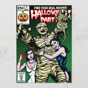 Horror Comic Style Halloween Party Invitation