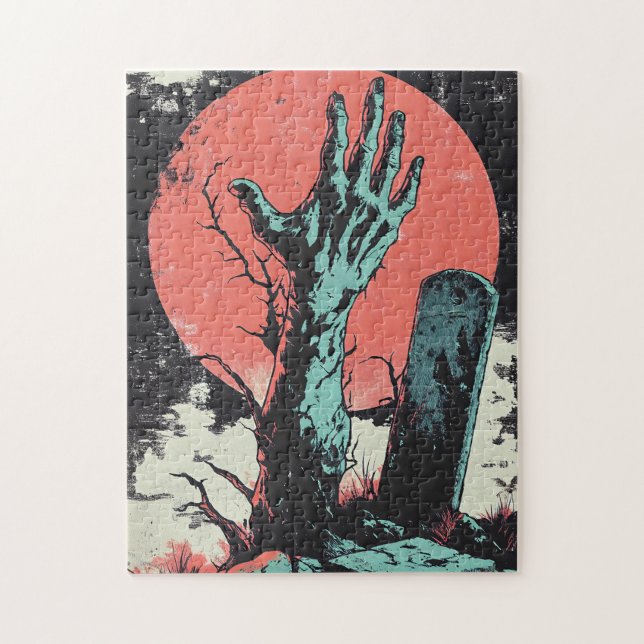Horror Comic Zombie Graveyard Jigsaw Puzzle (Vertical)