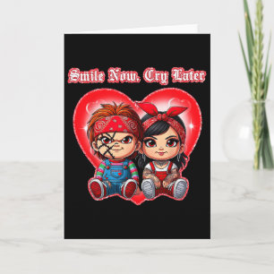 Horror Couple Smile Now Cry Later Chicano Valentin Card