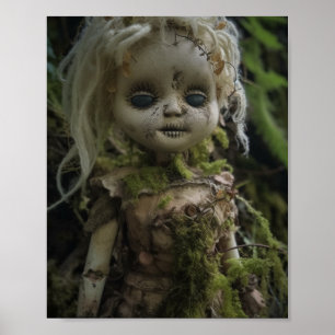 Horror Creepy Doll in the Forest Poster