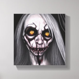 Horror Creepy Woman Canvas Print