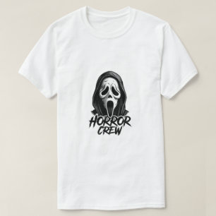 Horror Crew Ghost Mask Vintage Slasher Movie  T-Shirt