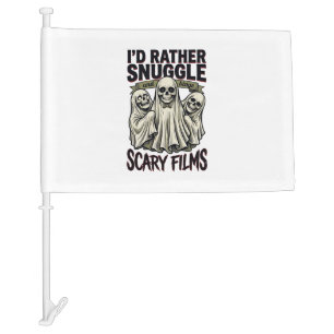 Horror Cuddle Shirt Funny Skull Ghost Movie Night Car Flag