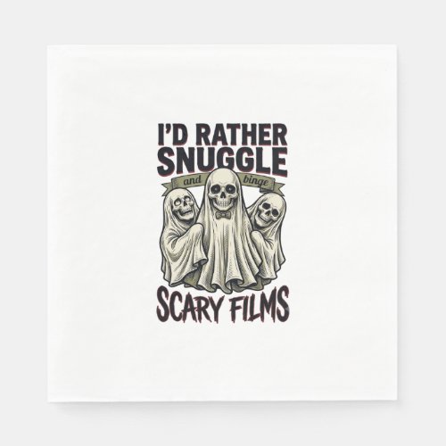 Horror Cuddle Shirt Funny Skull Ghost Movie Night Napkins