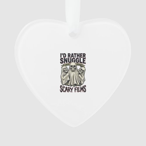 Horror Cuddle Shirt Funny Skull Ghost Movie Night Ornament