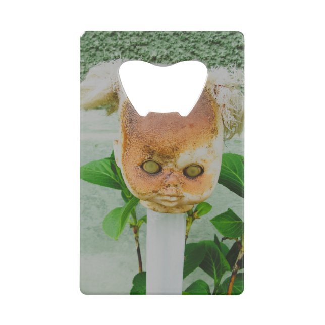 Horror doll head credit card bottle opener (Front)
