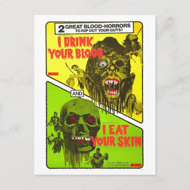 HORROR DOUBLE FEATURE POSTCARD (Front)