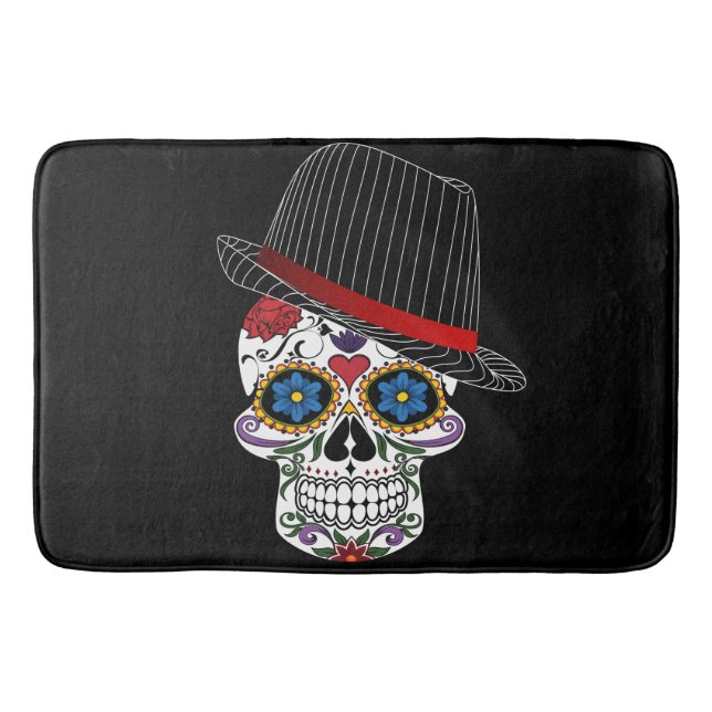 Horror Elegant Skull Bathroom Mat (Front)