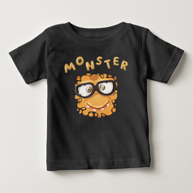 Horror Expressions Funny Monster Faces Baby T-Shir Baby T-Shirt (Front)