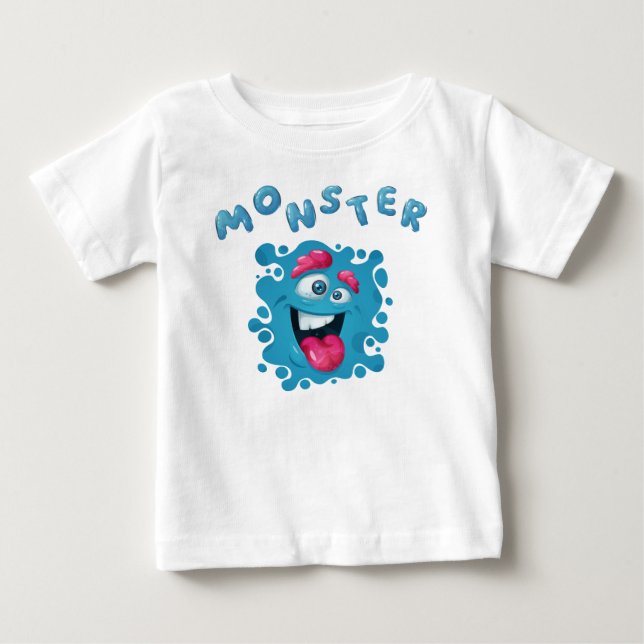Horror Expressions Funny Monster Faces Baby T-Shirt (Front)