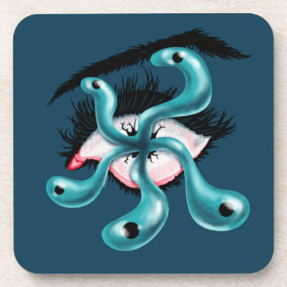 Horror eye tentacle monster weird goth beverage coaster
