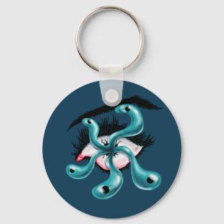 Horror eye tentacle monster weird goth keychain