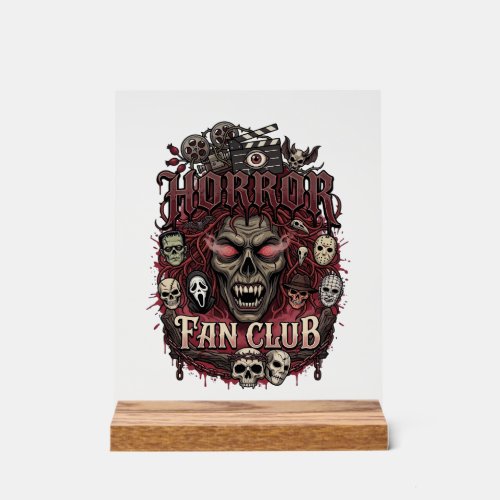 Horror Fan Club Halloween Demon Face Skulls Film R Acrylic Sign