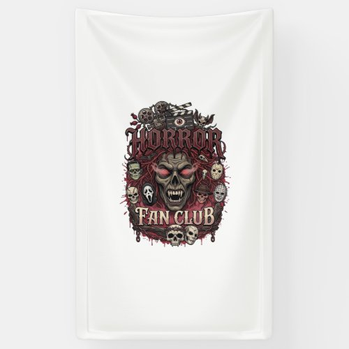 Horror Fan Club Halloween Demon Face Skulls Film R Banner