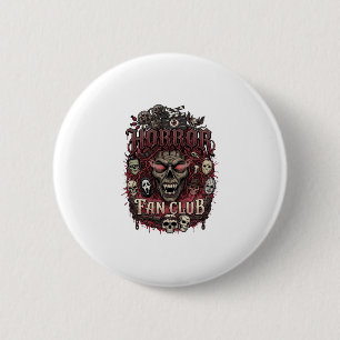 Horror Fan Club Halloween Demon Face Skulls Film R Button