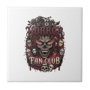 Horror Fan Club Halloween Demon Face Skulls Film R Ceramic Tile
