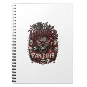 Horror Fan Club Halloween Demon Face Skulls Film R Notebook