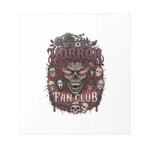 Horror Fan Club Halloween Demon Face Skulls Film R Notepad