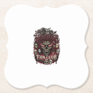 Horror Fan Club Halloween Demon Face Skulls Film R Paper Coaster