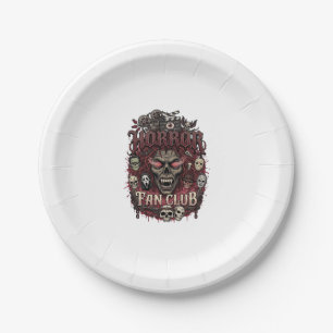 Horror Fan Club Halloween Demon Face Skulls Film R Paper Plates