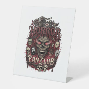 Horror Fan Club Halloween Demon Face Skulls Film R Pedestal Sign