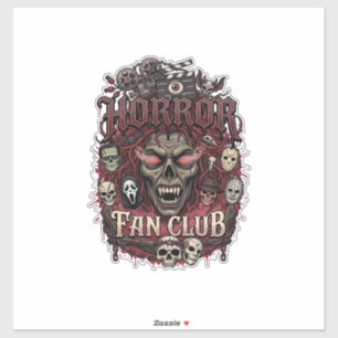 Horror Fan Club Halloween Demon Face Skulls Film R Sticker