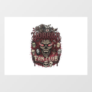 Horror Fan Club Halloween Demon Face Skulls Film R Window Cling